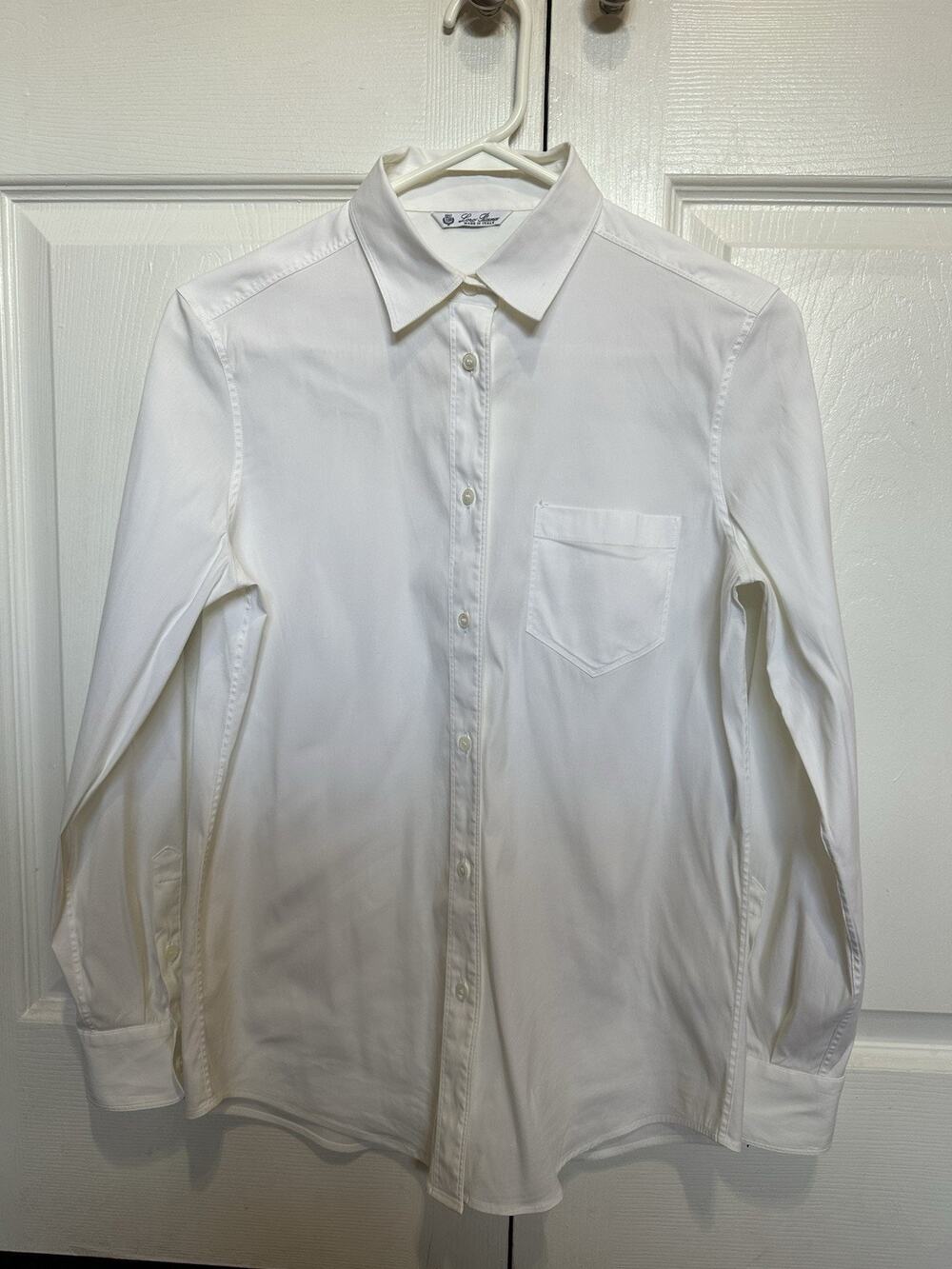Loro Piana White Cotton Stretch Button Down Shirt Size IT 40 US Small Italy